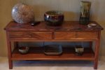 Credenza with pounded copper top made of Tzalam hard wood